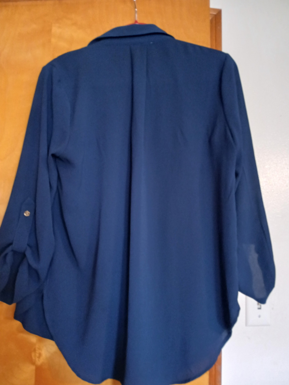 Michael Kors Cobalt Blue Zip-Front Blouse - Picture 4 of 5